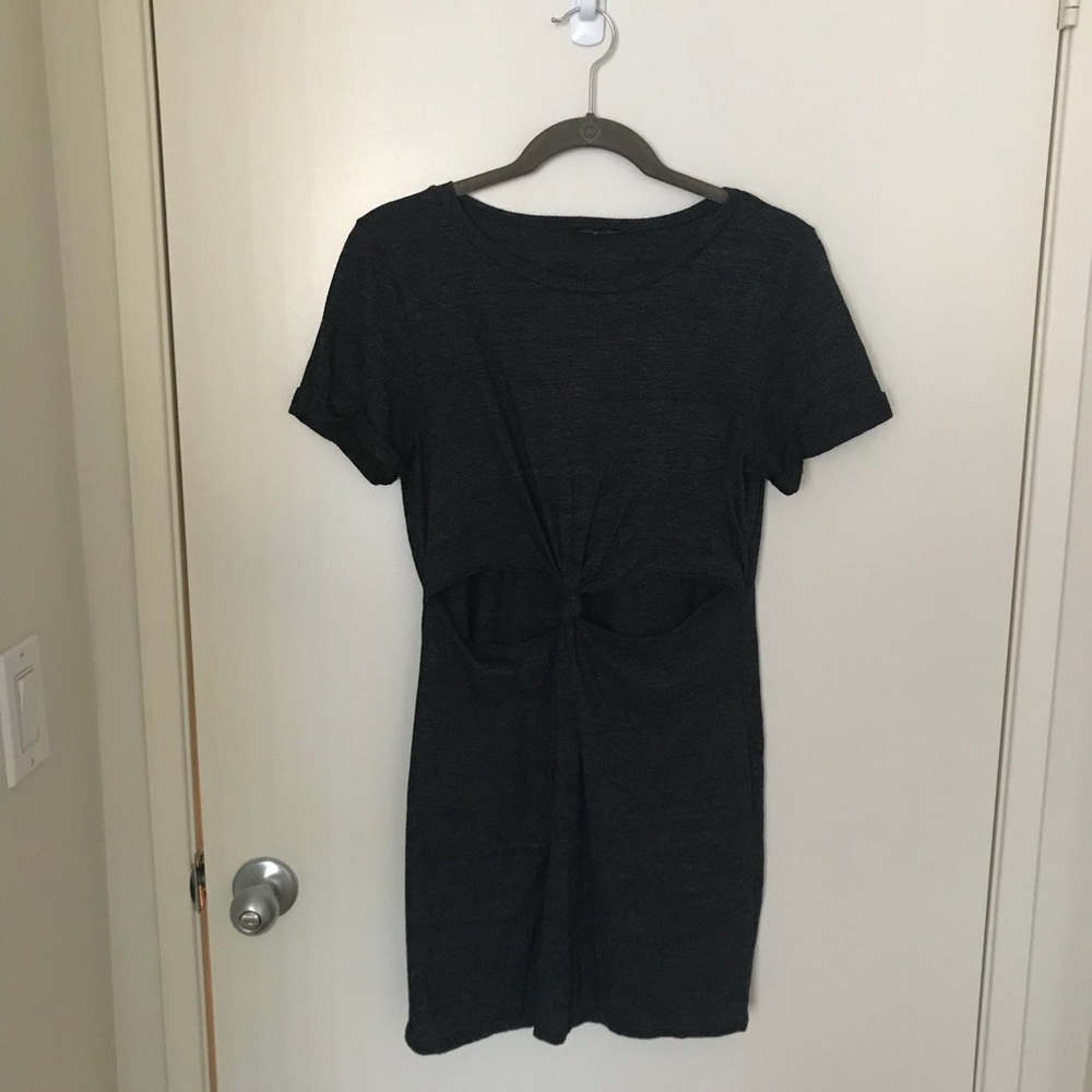 Honey Punch front knot cutout T-shirt dress